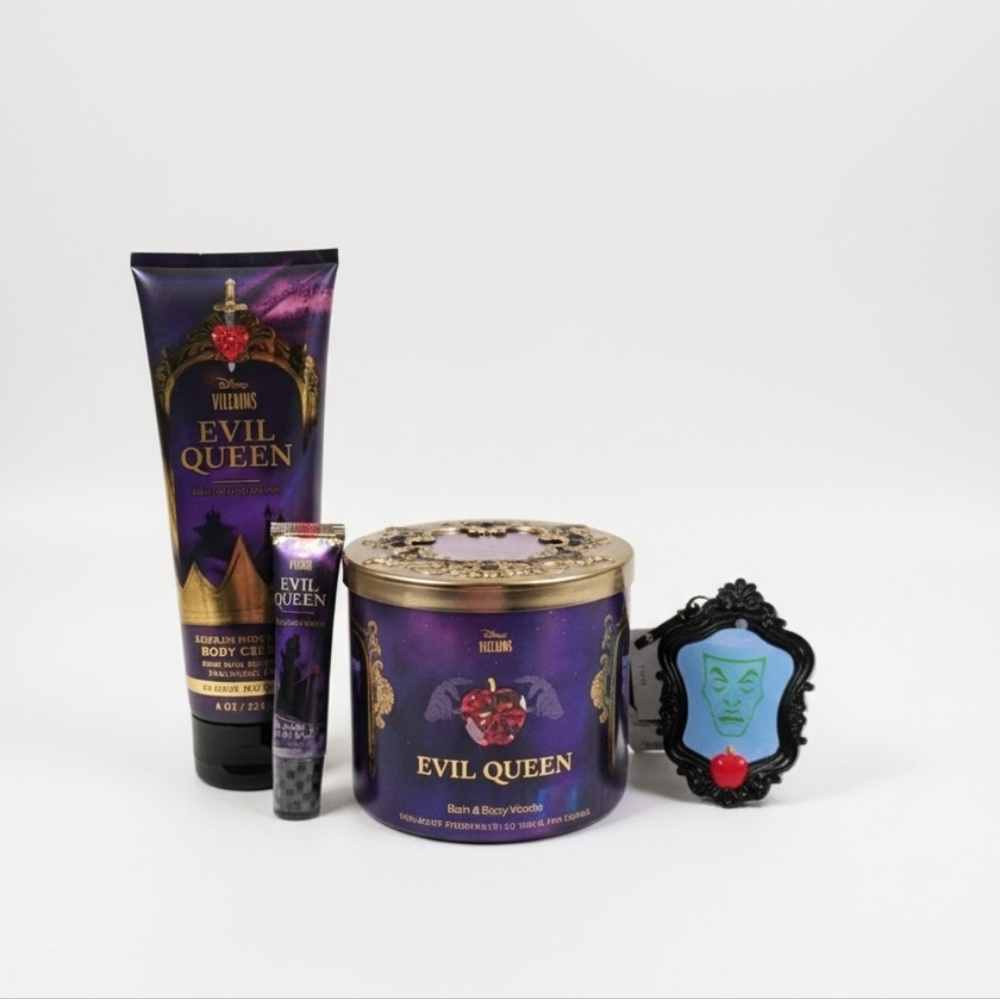 Disney Evil Queen Collection Candle Gift Set - Body Cream, Lip Gloss,C Exclusive